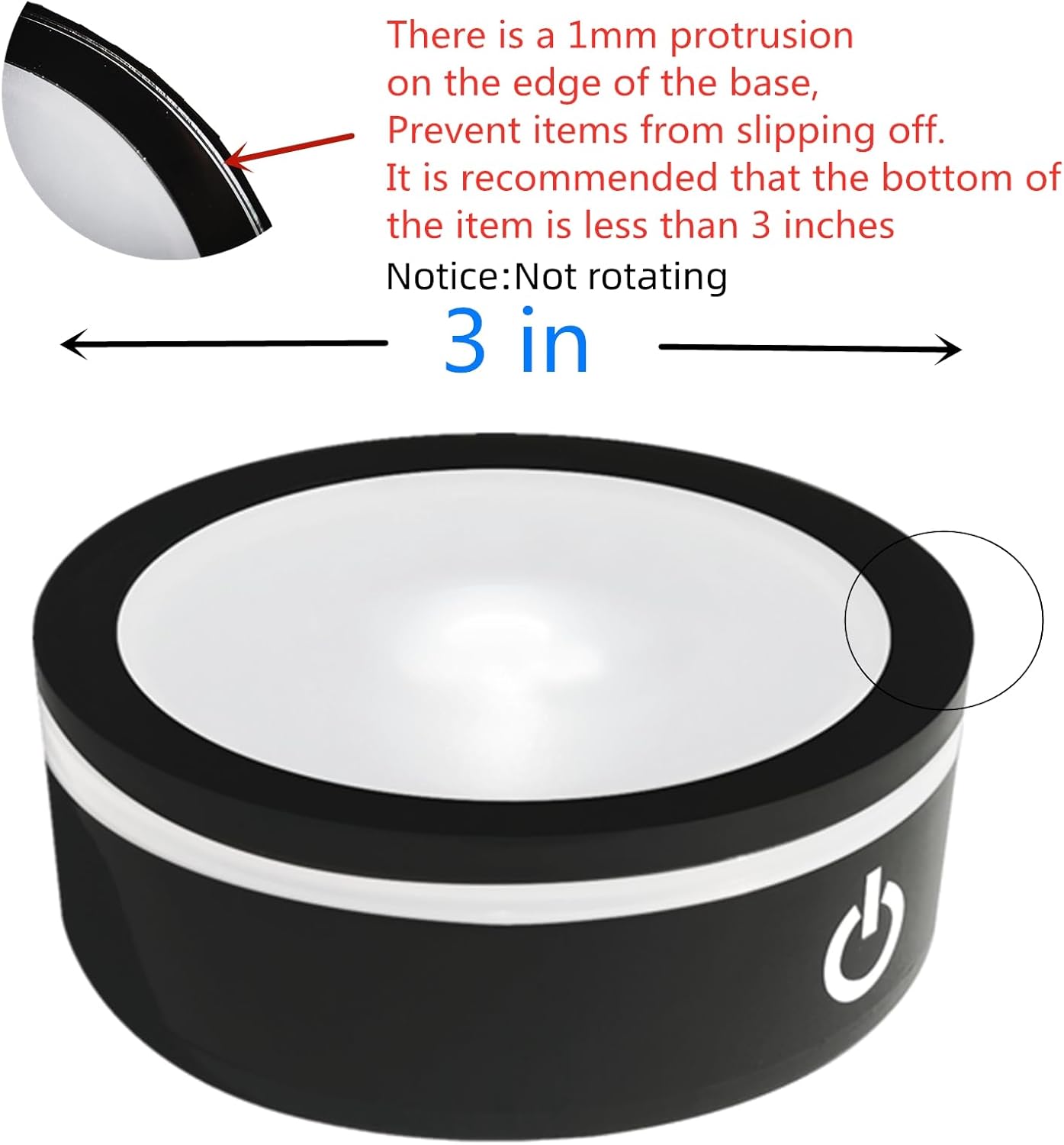 LED Light Base Non-slip Round Display Stand In A Variety of Colors / Silver Flat Base
