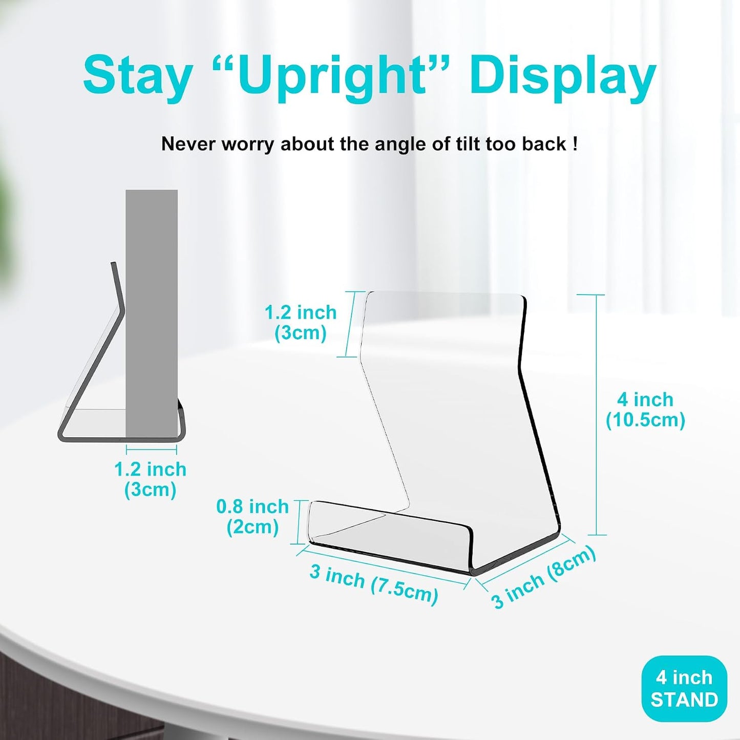 Acylic Upright Display Stand / 4 Inch / 6PC / Clear
