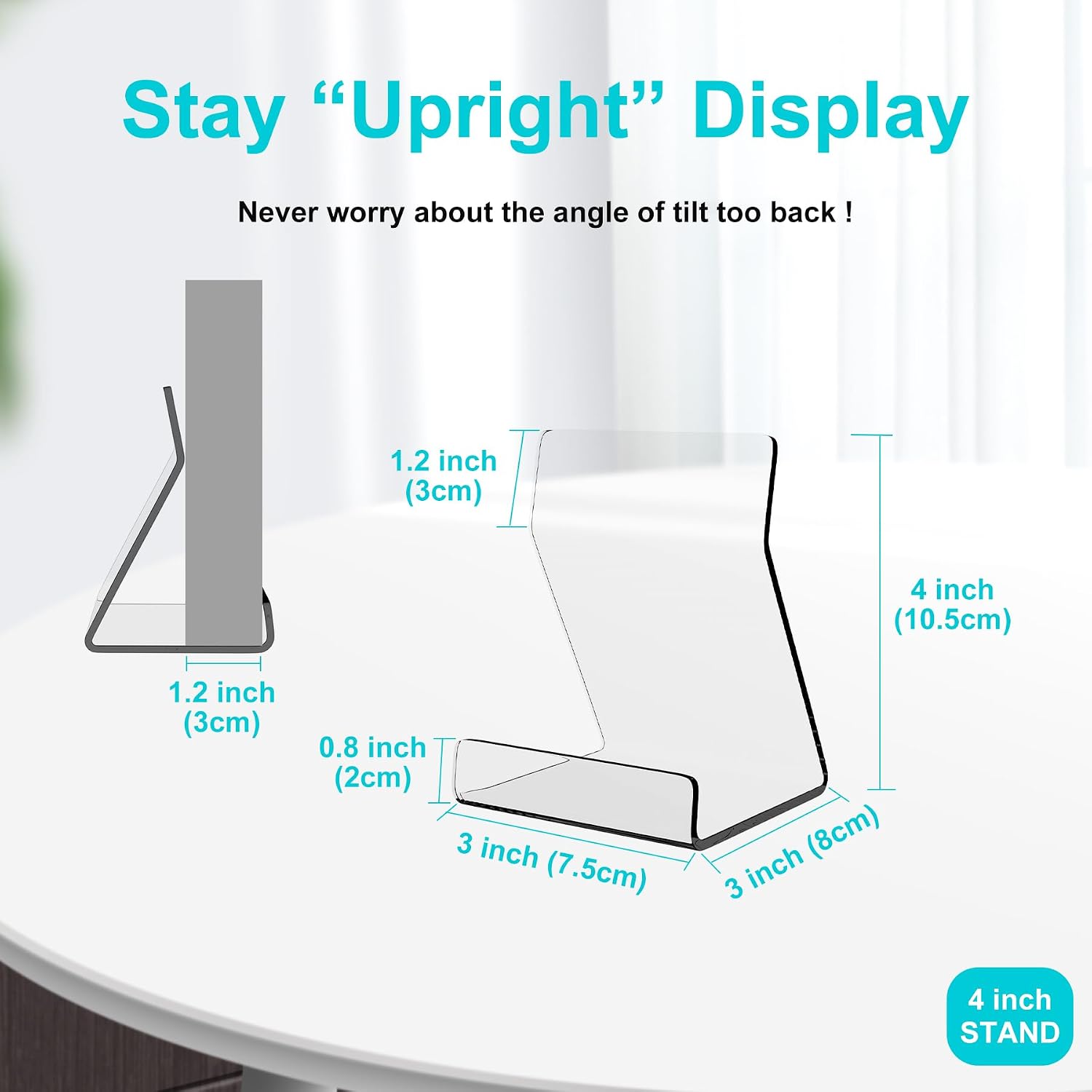 Acylic Upright Display Stand / 4 Inch / 6PC / Clear