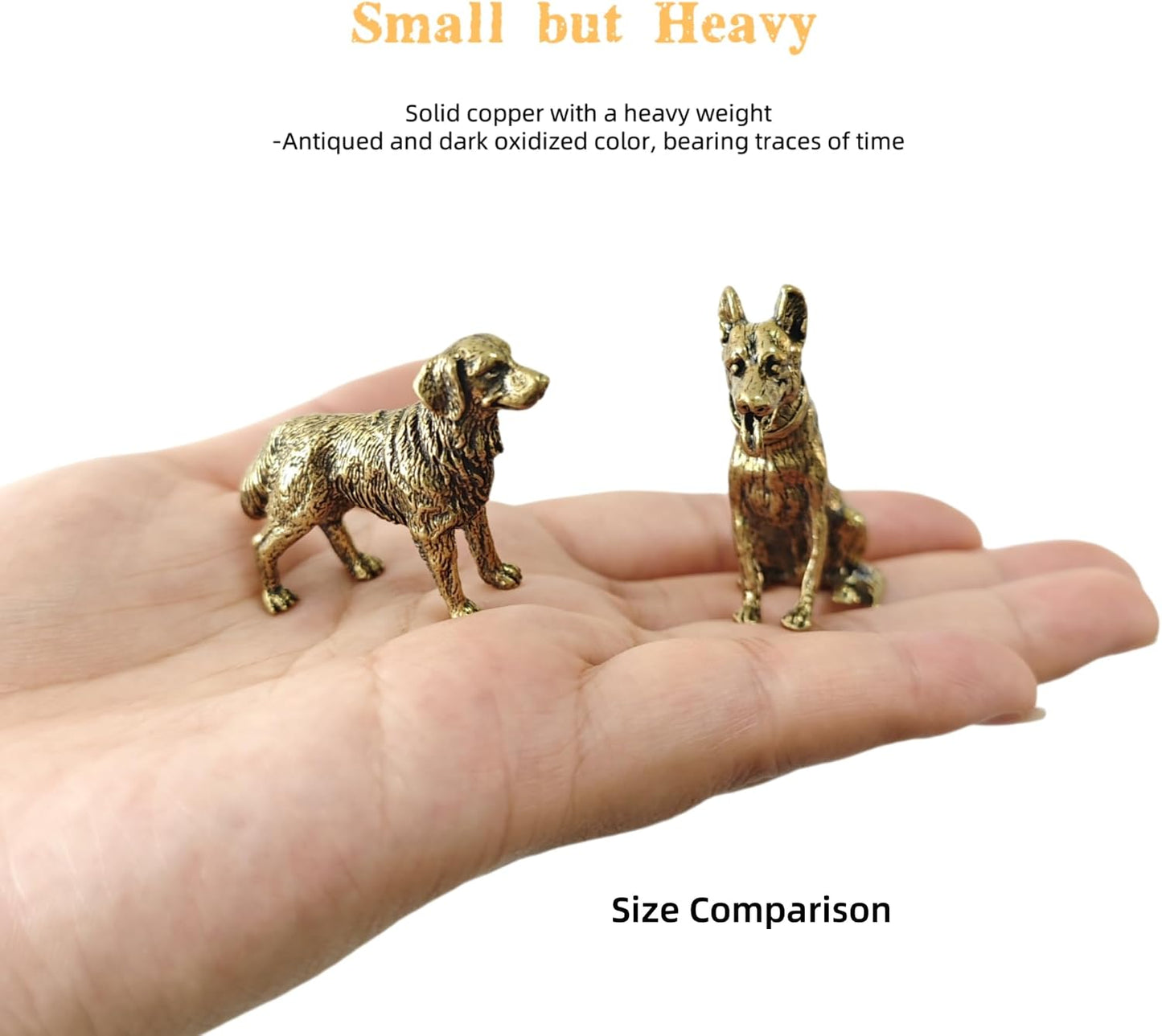 Small Brass Statue Decor / Dog / Set of 2