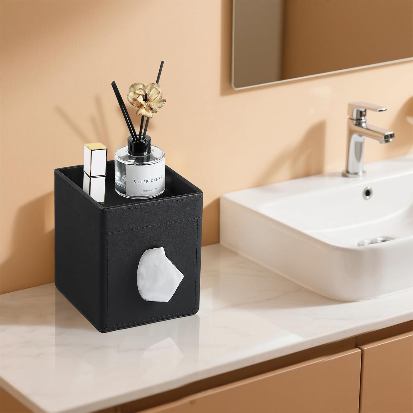 Storage Tray / Tissue Box Cover / Black