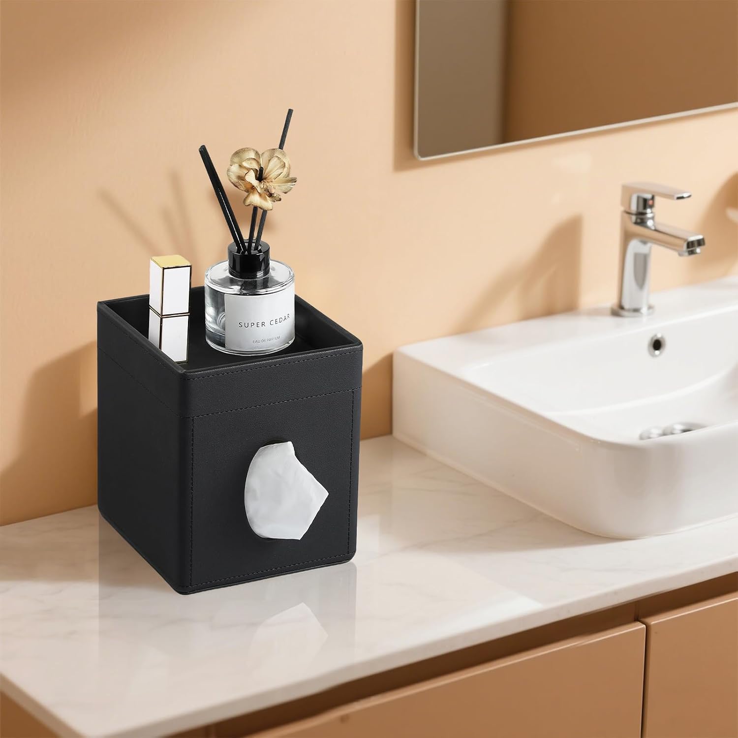 Storage Tray / Tissue Box Cover / Black