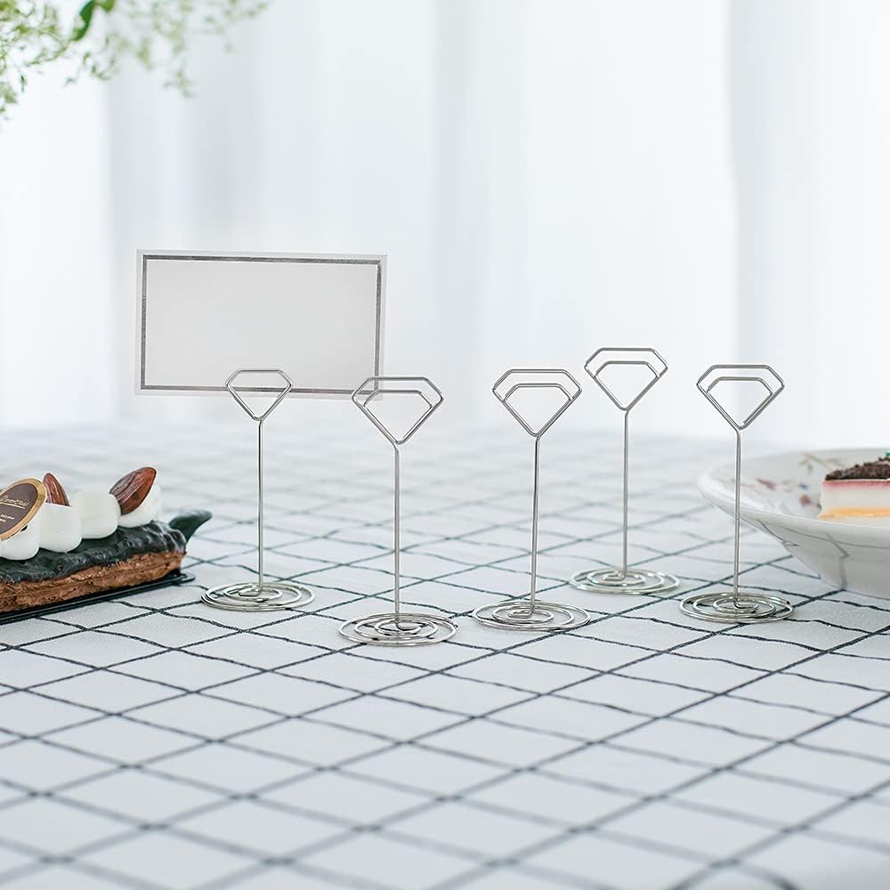 Jofefe 24Pcs Unique Table Number holders with 24Pcs Place Cards, Place Card Holder, Table Card Holders, Table Number
