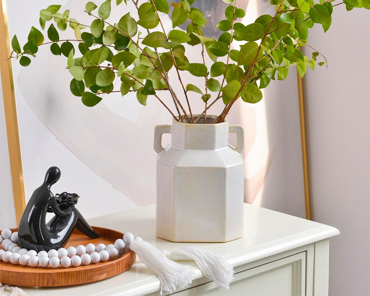 White Boho Vase / 7.3 Inch-white / 7.3 Inch