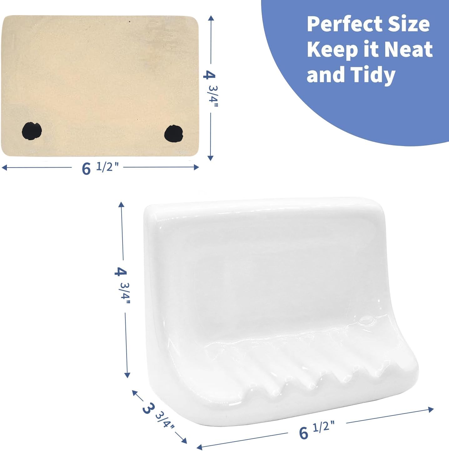 Retro Ceramic Soap Holder Porcelain Soap Dish Holder / White