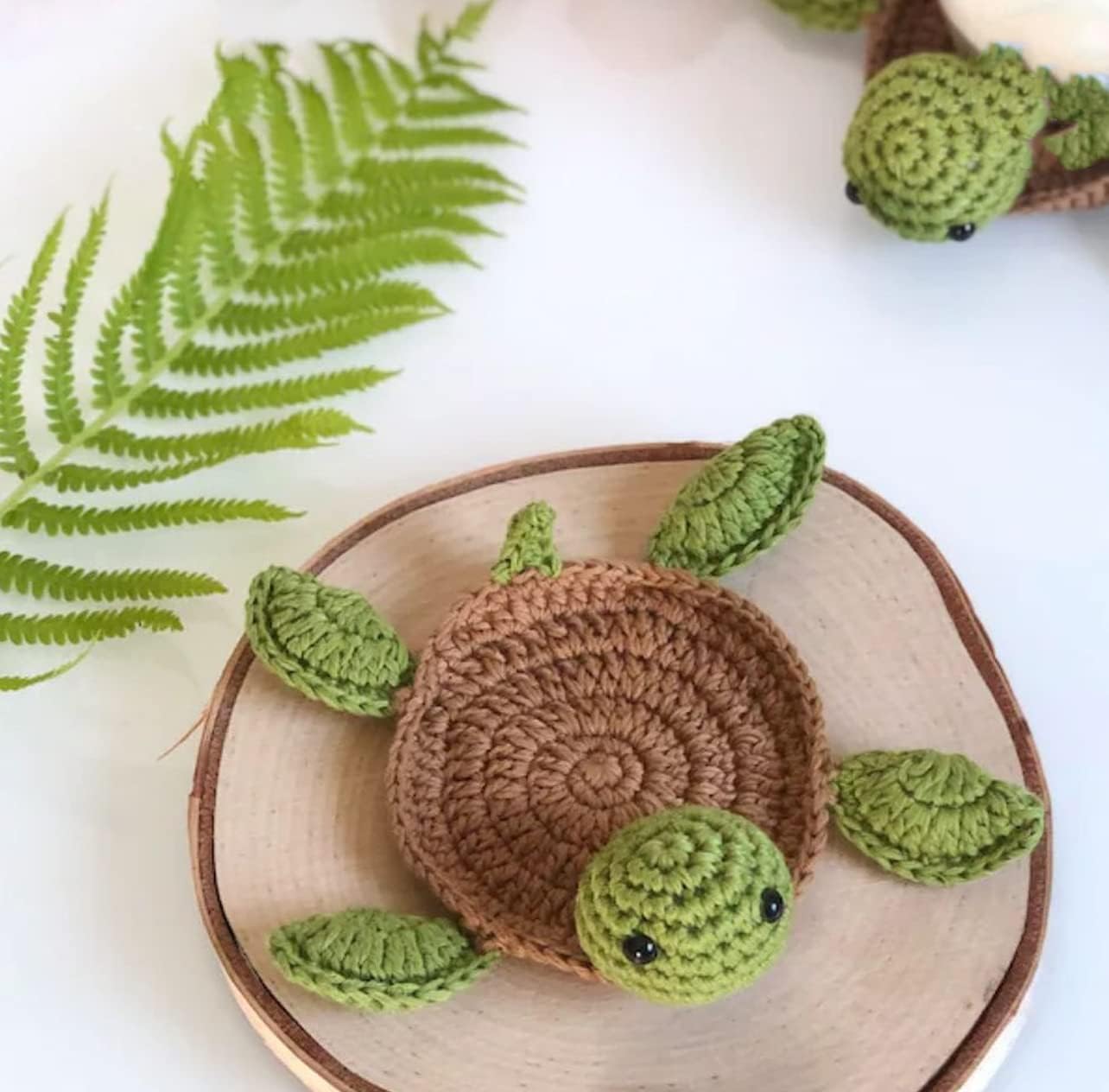 Funny Handmade Woven Coaster Set / Tortoise / Set of 4