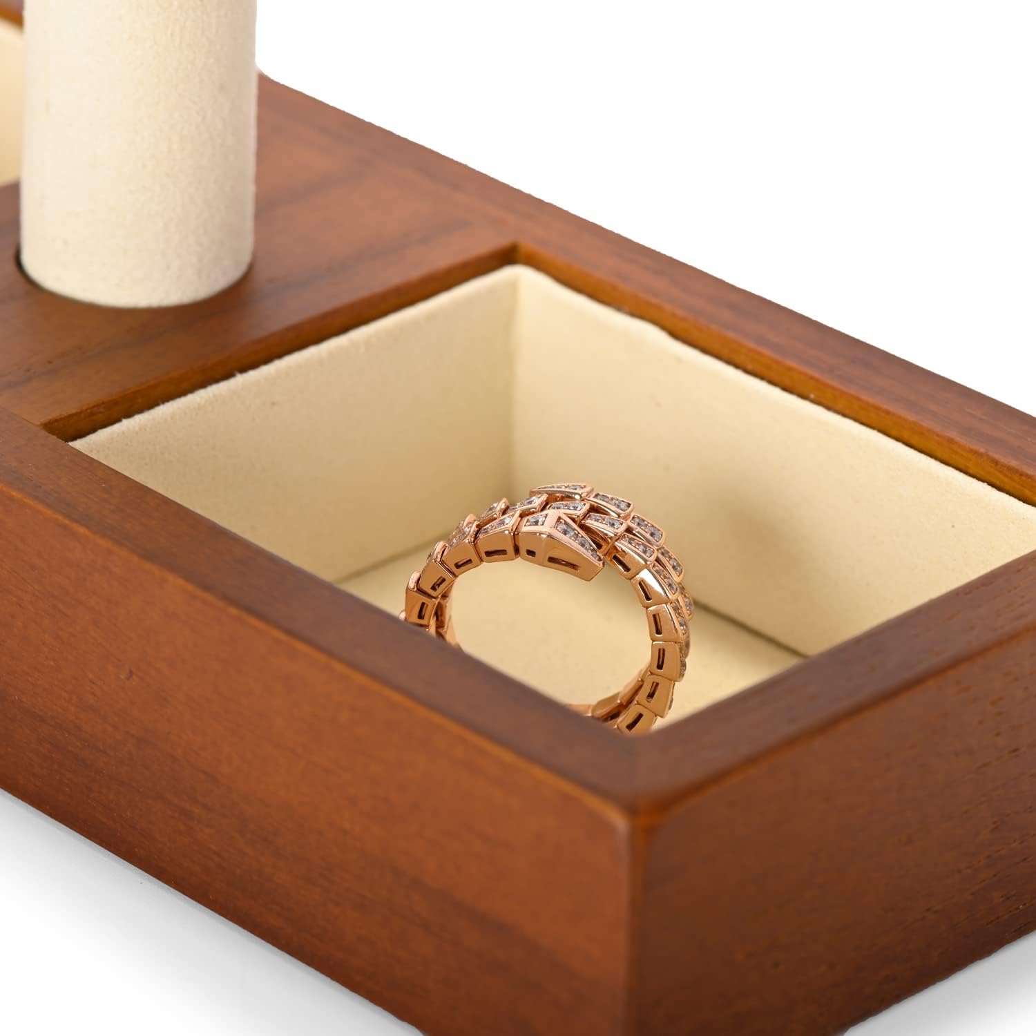 Oirlv Solid Wood Watch Stand,Watch Display Holder for Men(Cream) | Watch Organizer Gift for Husband/Father,Keep Watches
