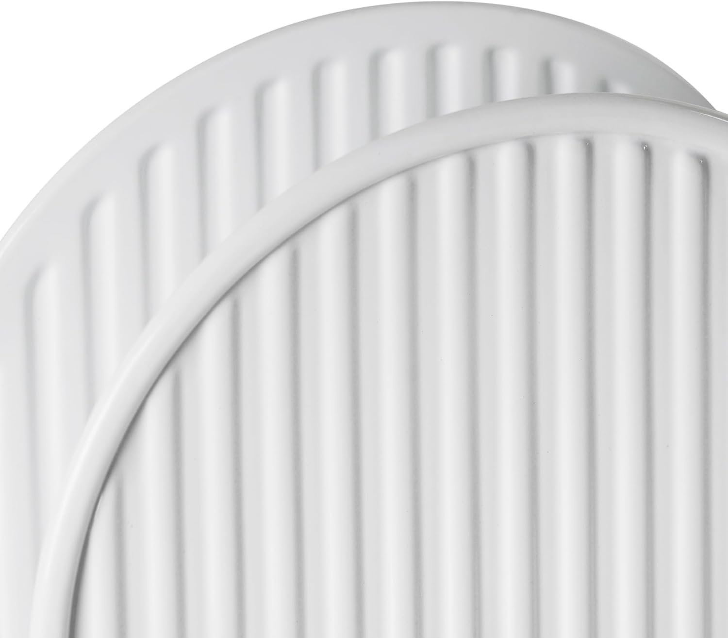 White Napkin Holder / Vertical Stripe White