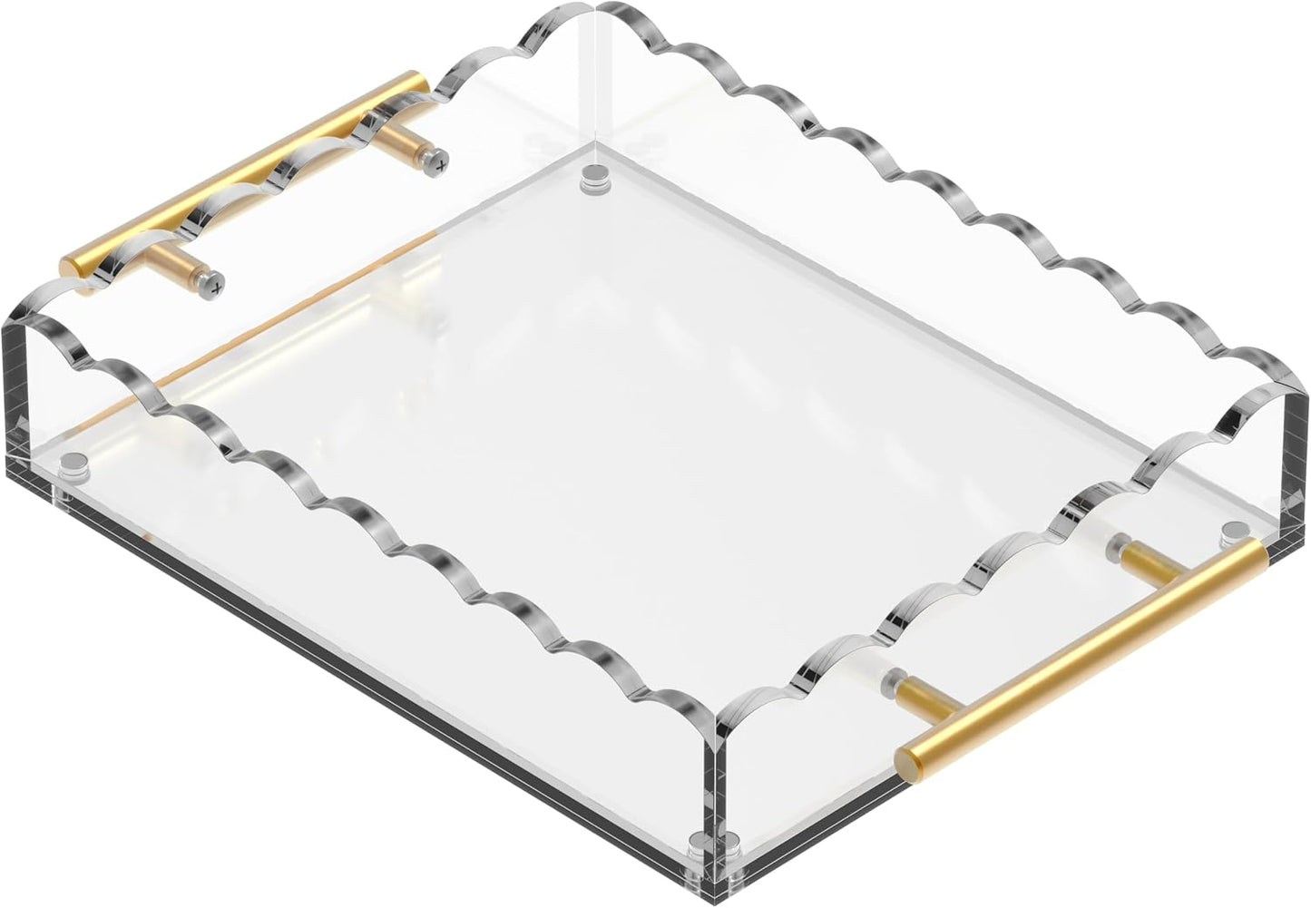 Rectangular Scalloped Acrylic Tray / Bronze / 10 x 12