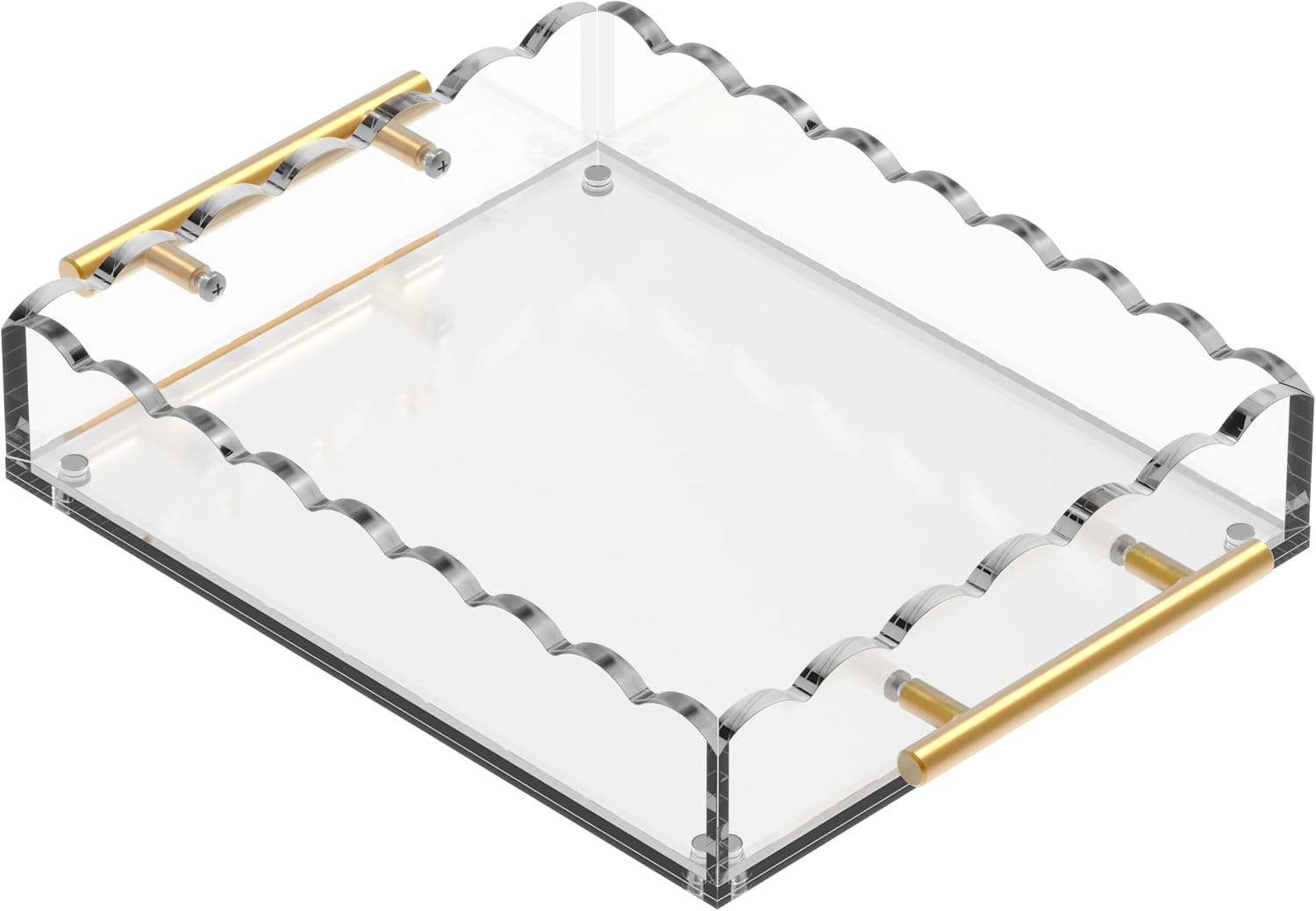 Rectangular Scalloped Acrylic Tray / Bronze / 10 x 12