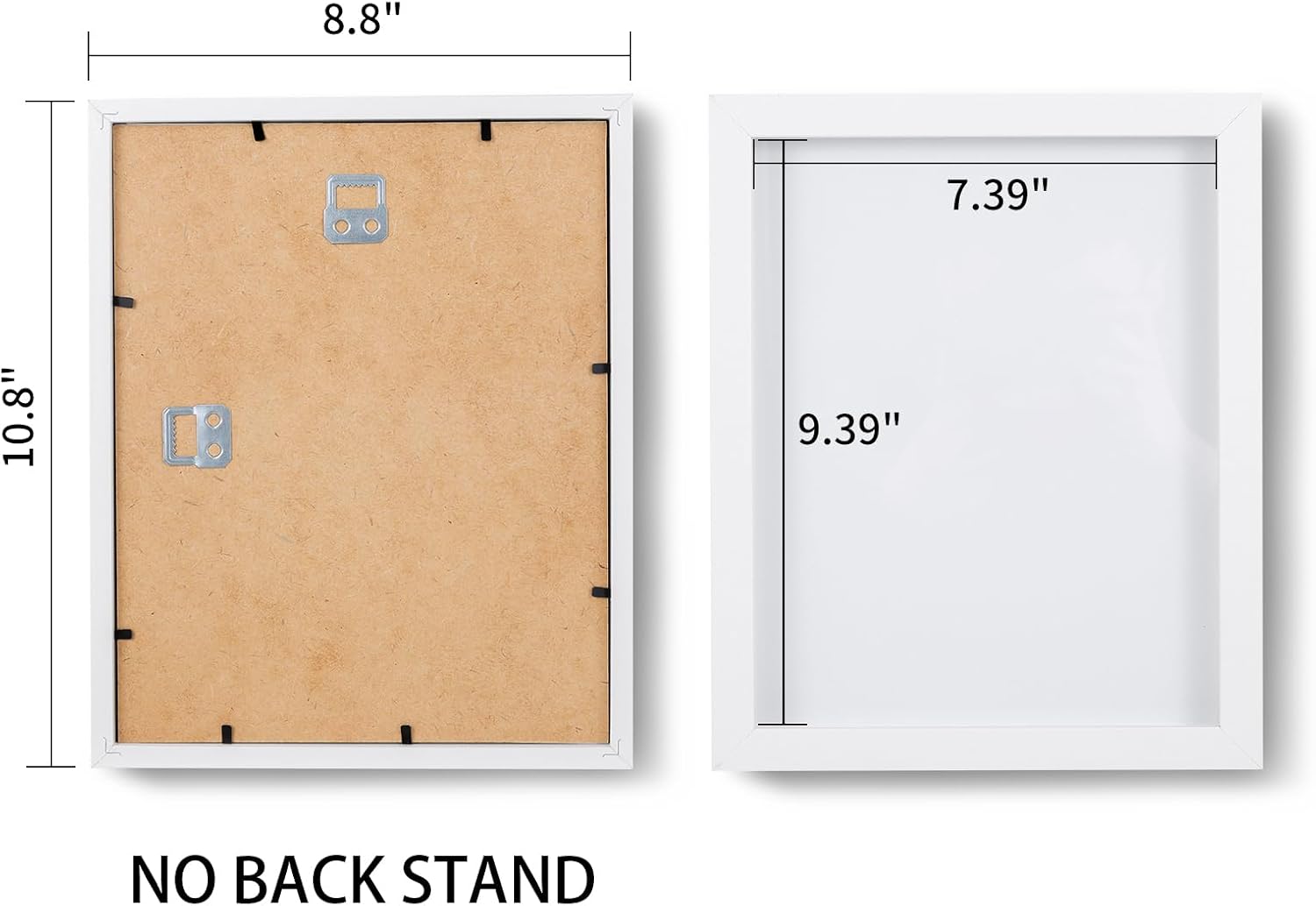 Muzilife 8x10 Shadow Box 3D Picture Frames, Wood & Glass, 3 Pack, White | FSC-Certified MDF | With Stand | Tabletop or