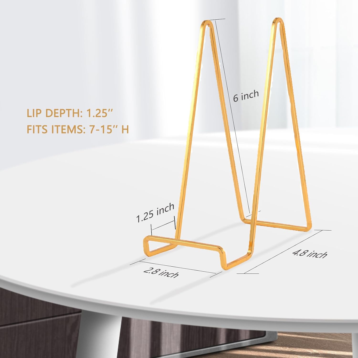Gold Picture Stands for Display Square Table Easel Display / Square Gold 6 Inch / 6 Inch / Set of 4