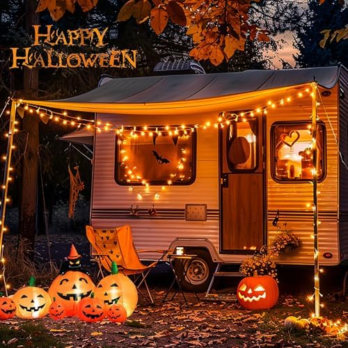 JMEXSUSS Connectable 100 LED Orange Halloween Lights Indoor Fall Lights