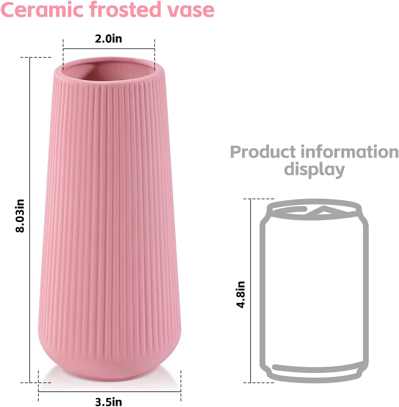 Ceramic Vase for Pampas Grass / Pink