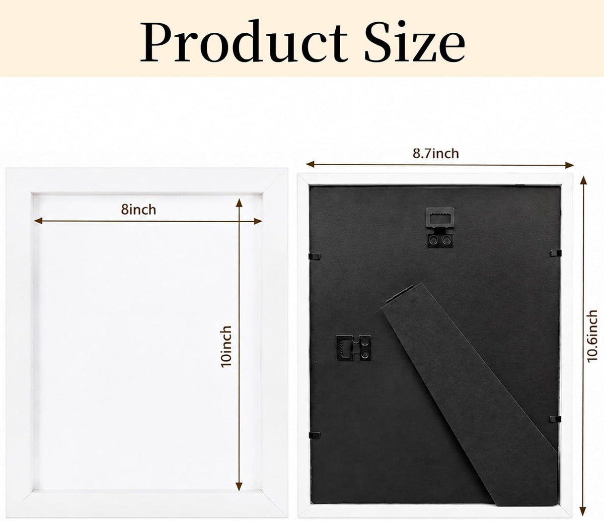 Shadow Box Frame 8"x 10" - 4 Pack Wood Deep Shadowbox with Glass | Shadow Boxes Display Cases Suitable for Photos