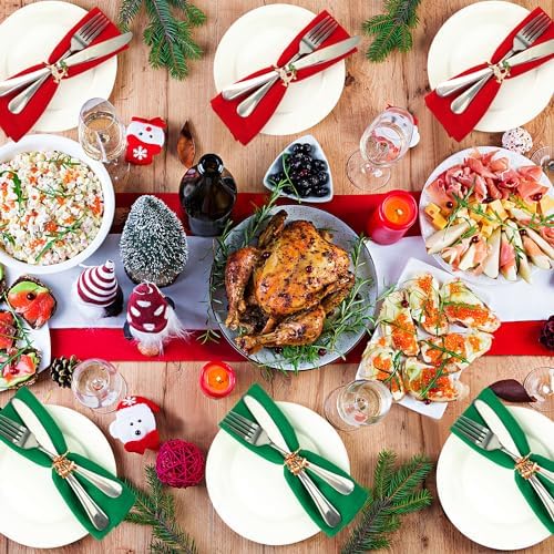 12 Pcs Christmas Napkin Rings Holiday Napkin Holders