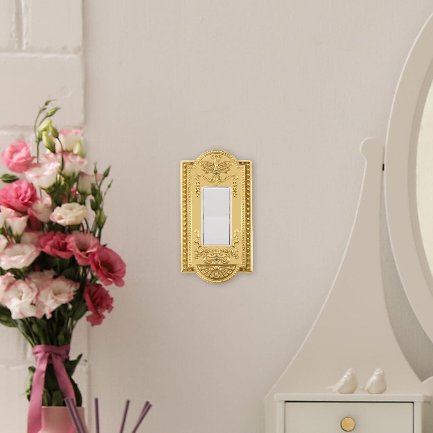 Nostalgic Warehouse Meadows Switch Plate with Single Rocker in Polished Brass