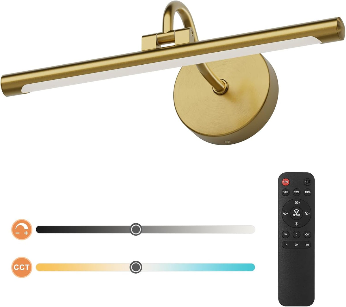 Tipace Hardwired Gold Picture Lights for Paintings - 15.7 inch 3CCT Dimmable Gallery Light LED Wall Art Lighting with