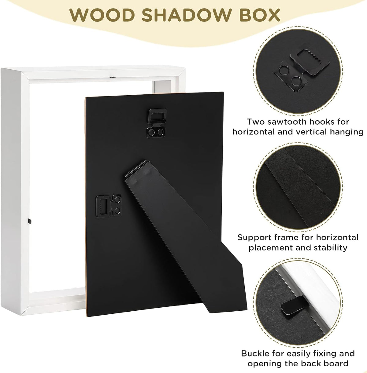 2 Pack Shadow Box Frame 11"x 14" - Wood Deep Shadowbox with Glass | Shadow Boxes Display Cases Suitable for Photos
