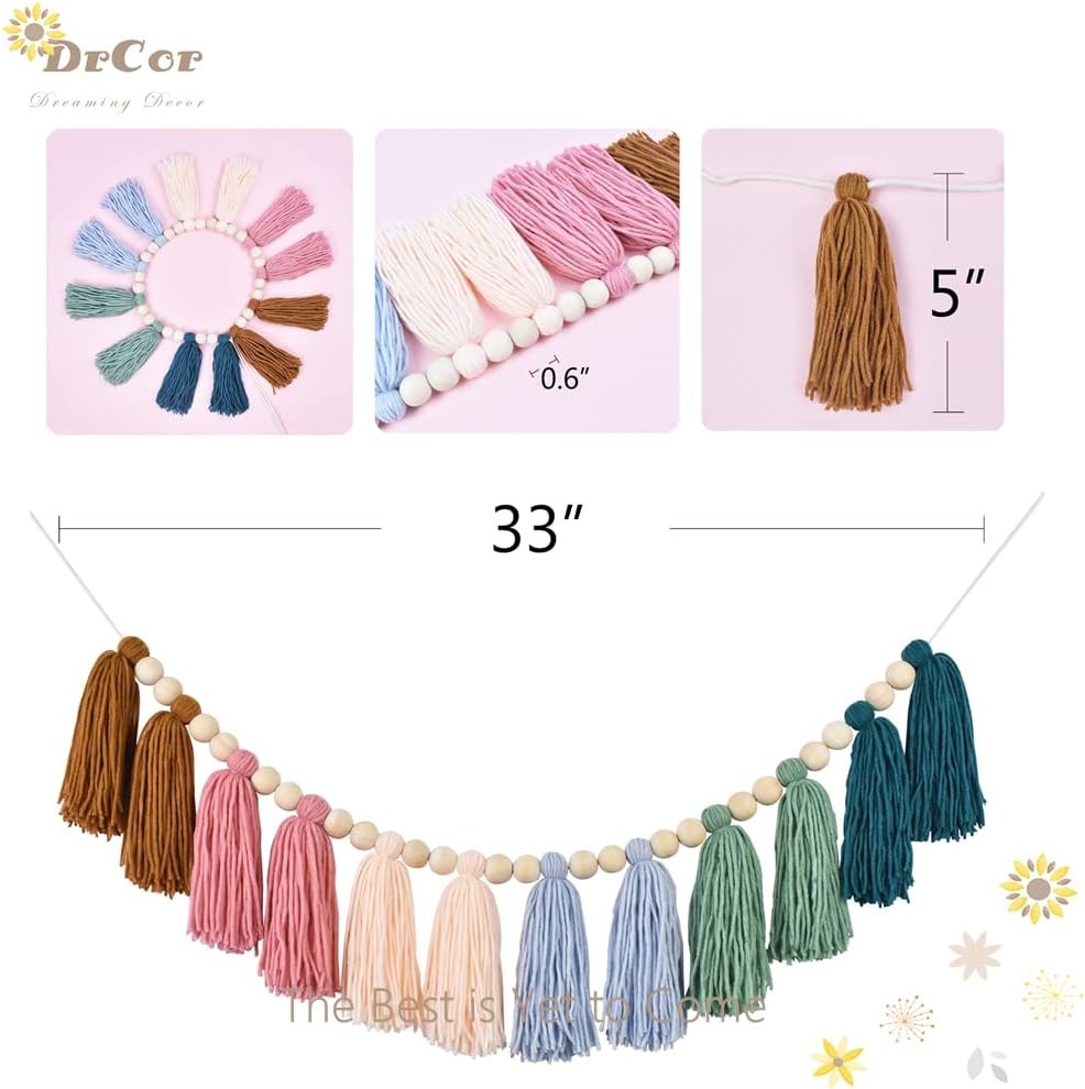 DrCor Boho Tassel Garland / Earth Tone