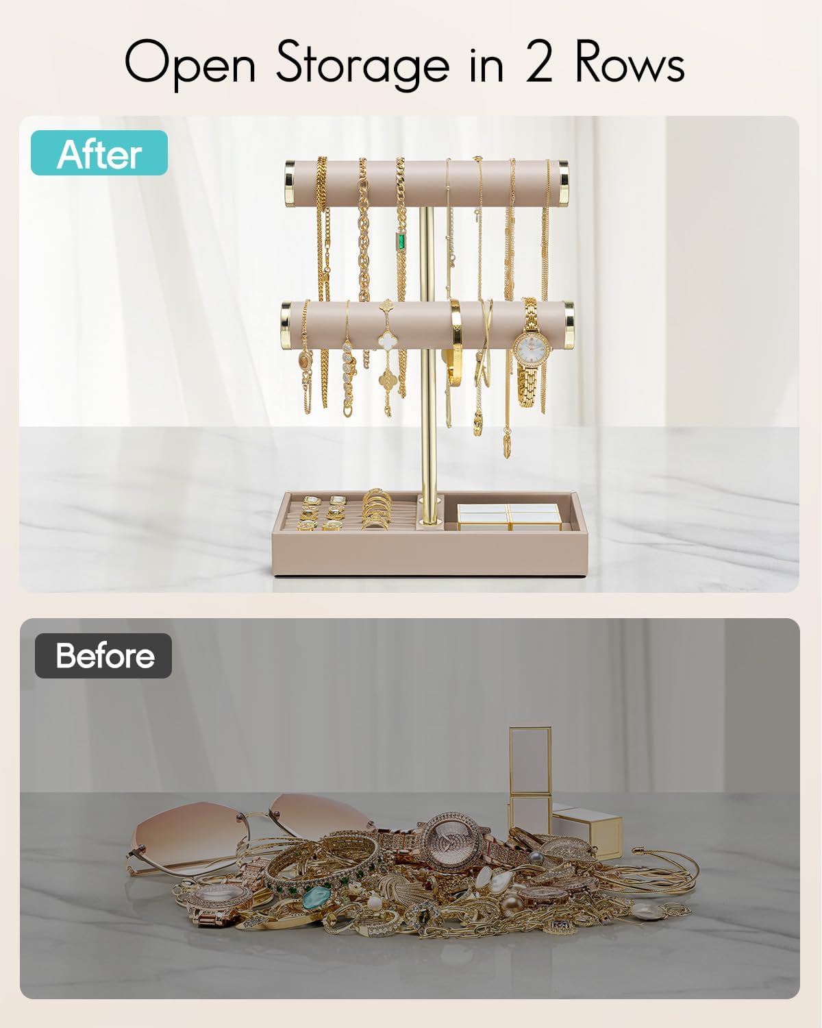 Tray / Bracelet Holder / Toffee / 2 Tier