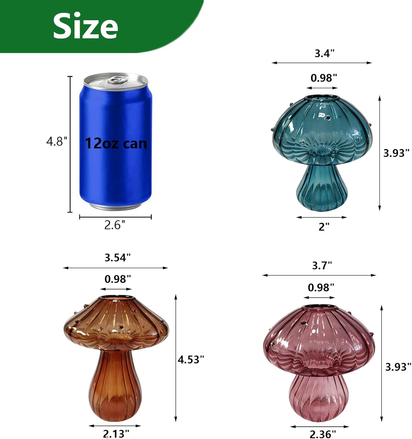 Glass Mushroom Propagation Planter / Set of 3