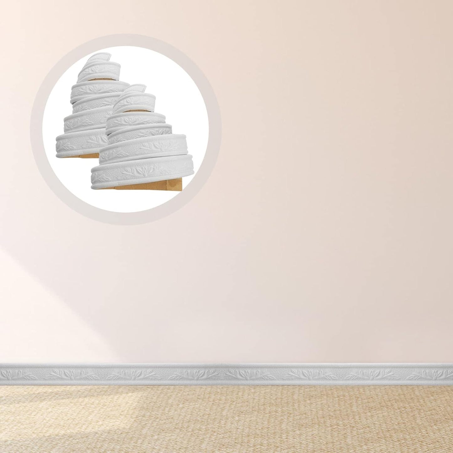 6 Rolls Self Adhesive Wallpaper Border Peel and Stick Flexible Edging Strip / 89.76 x 1.57 x 0.59