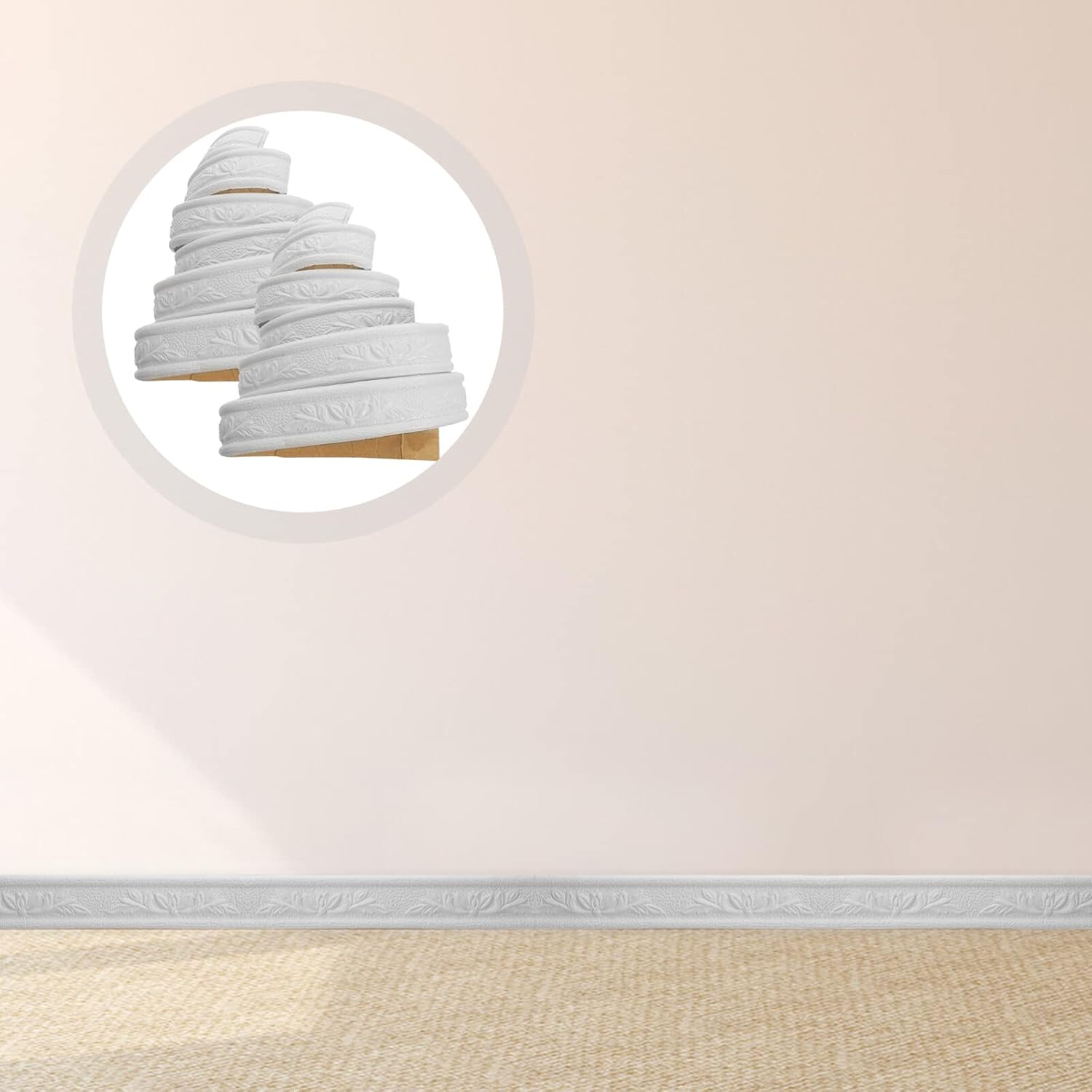 6 Rolls Self Adhesive Wallpaper Border Peel and Stick Flexible Edging Strip / 89.76 x 1.57 x 0.59