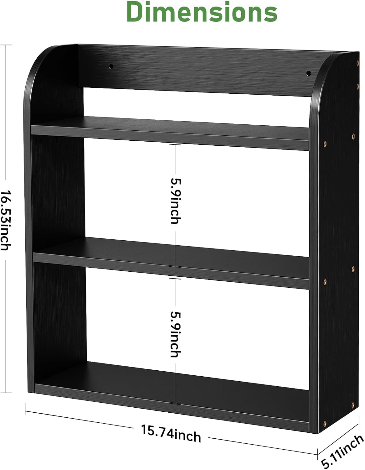 ROMGUAR CRAFT 3 Tier Bamboo Spice Rack, Countertop or Wall Mounting Wood Spice Jars Organizer Shelf for Kitche, Pantry