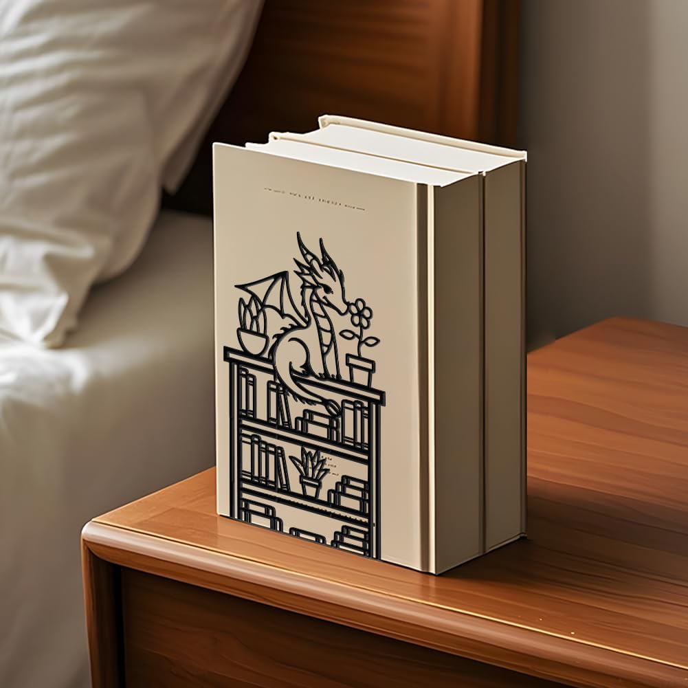 Dragon Reading Book Metal Bookends / Dragon Bookshelf