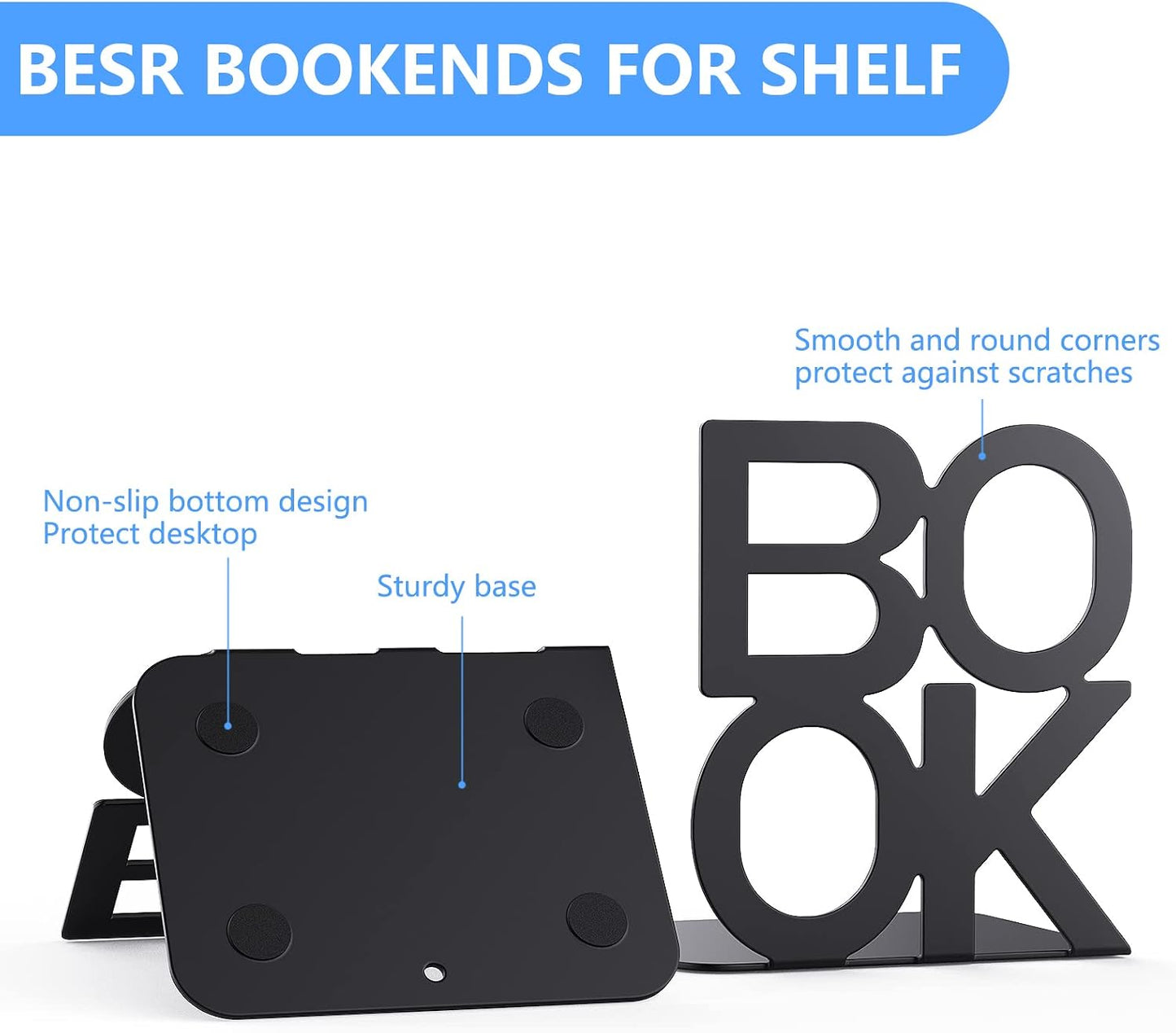 Bookend / Bookends / Black / 4 Pair