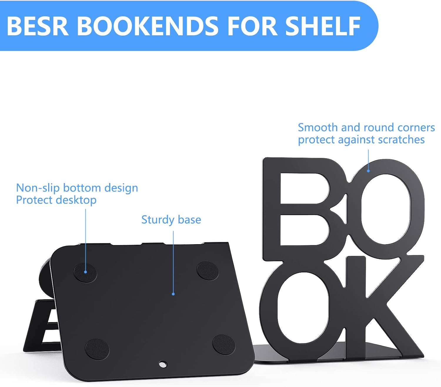 Bookend / Bookends / Black / 4 Pair