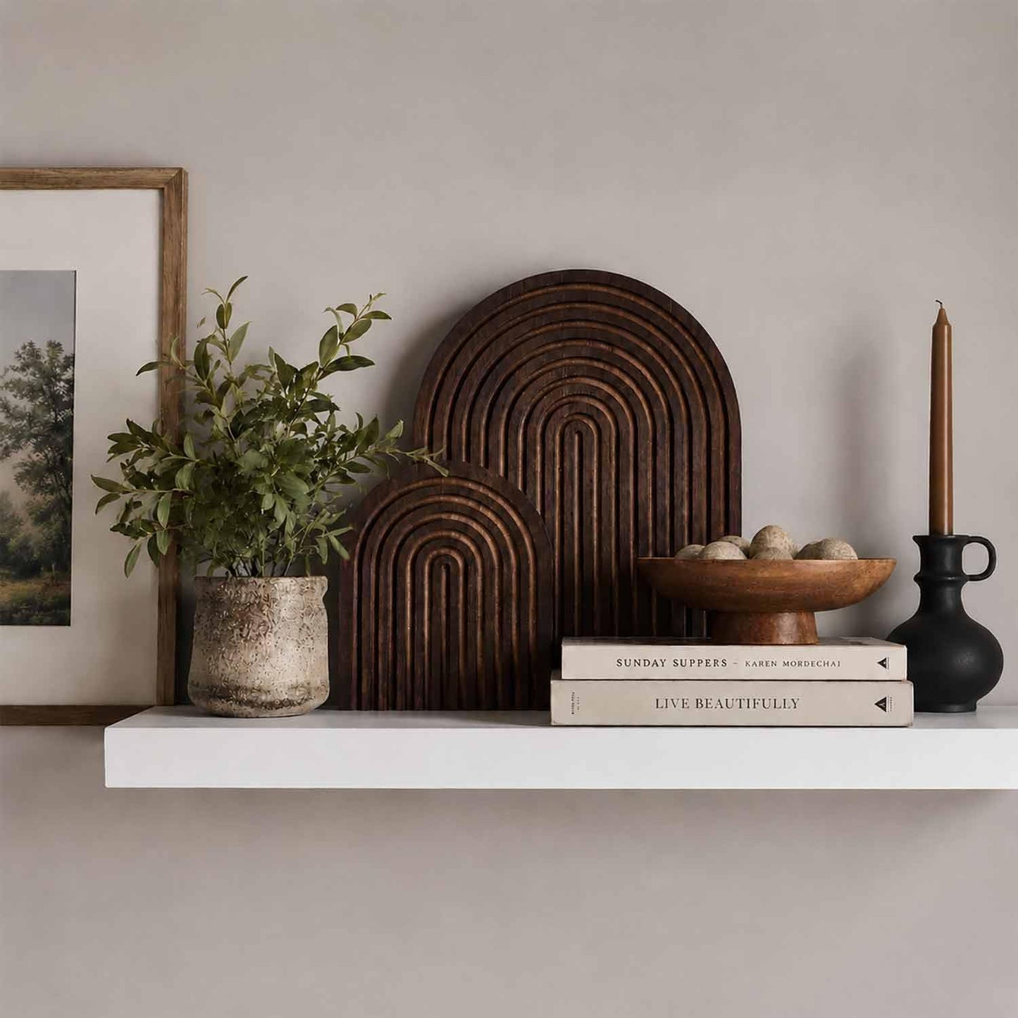 Mid Century Modern Boho / Dark Brown / Set of 2
