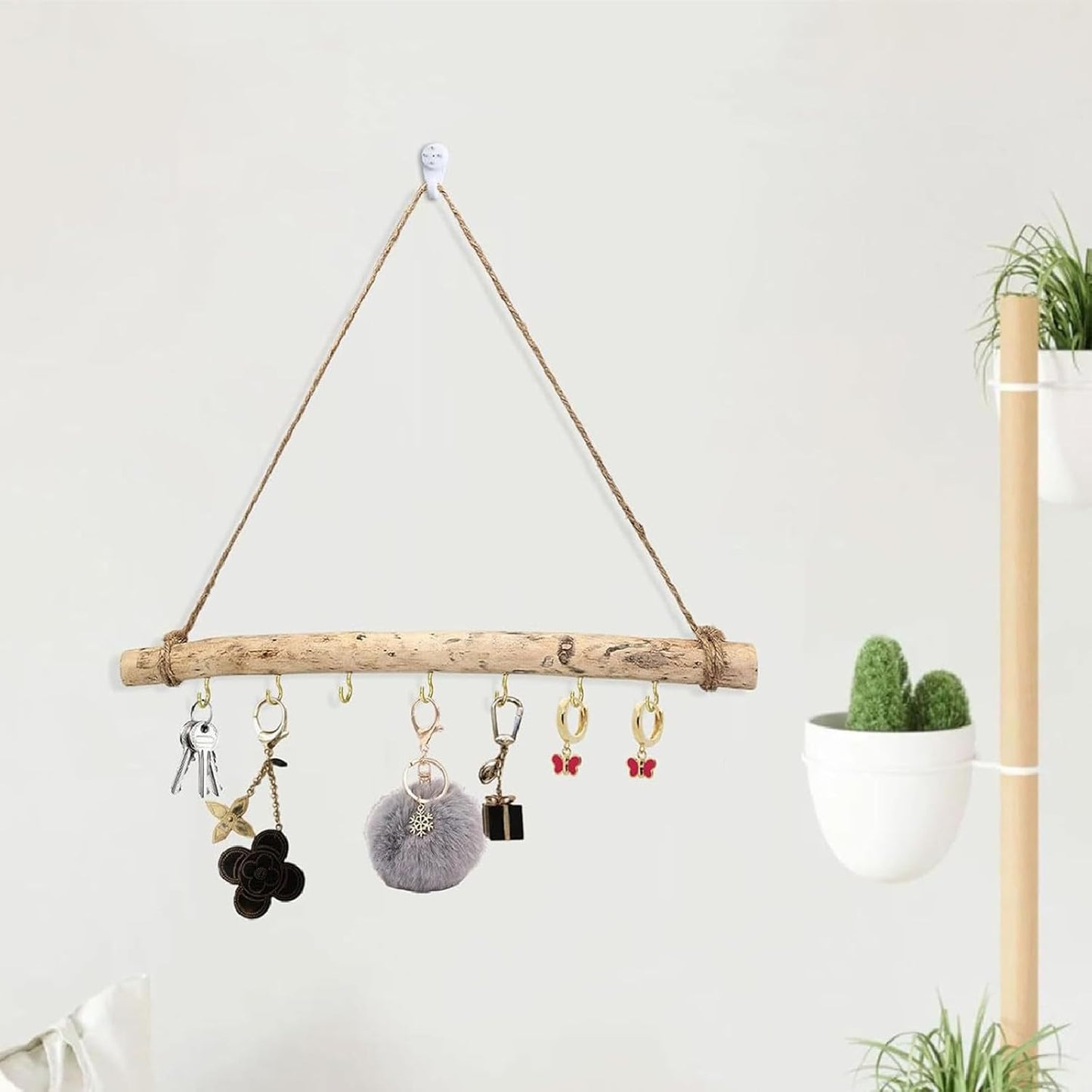 Decorative Floating Wall Shelves Coat Hooks Driftwood Branch Hook Branch Hanger / 7 Hook / Set of 2
