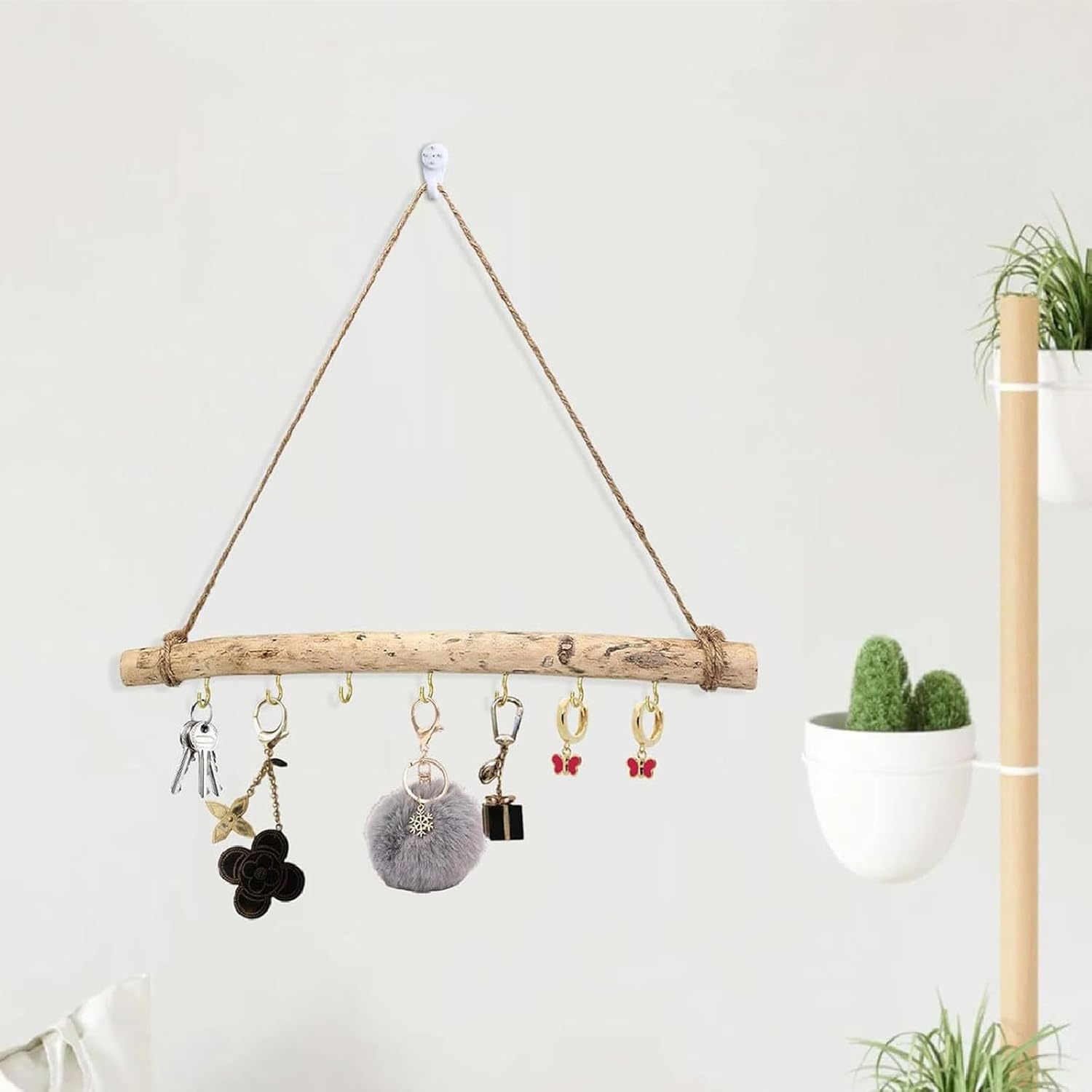 Decorative Floating Wall Shelves Coat Hooks Driftwood Branch Hook Branch Hanger / 7 Hook / Set of 2