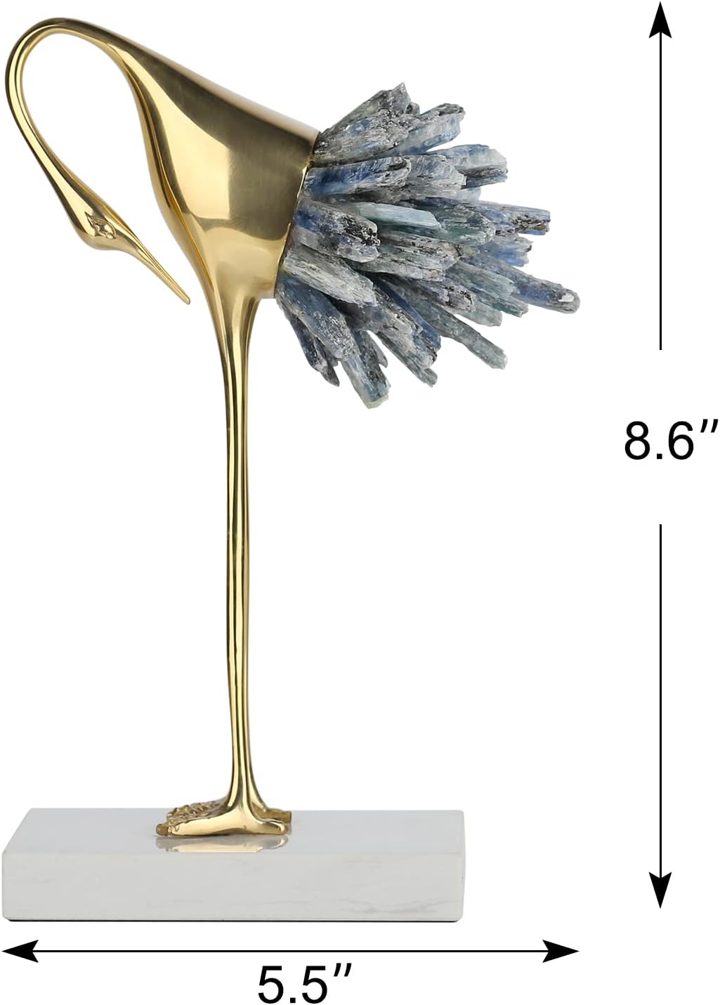 Brass Birds Statues Gold Home Decor Modern Crystal Decor Ornaments / C / Blue C