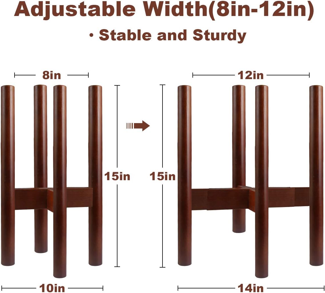 GameXcel Adjustable Plant Stand Indoor Pot Stands, 2 Pcs Bamboo Flower, 15 to 30 inch in Height, Adjustable Plant Stand