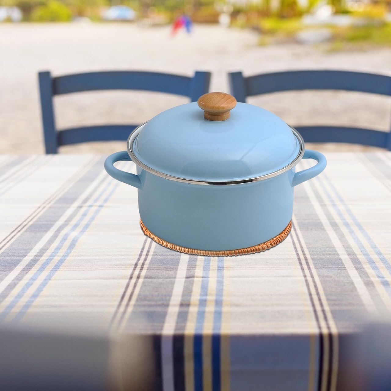 Rattan Heat-Resistant Coasters Woven Place Mats Insulated Pot / Wooden Lubricious / 20 x 20 / CM