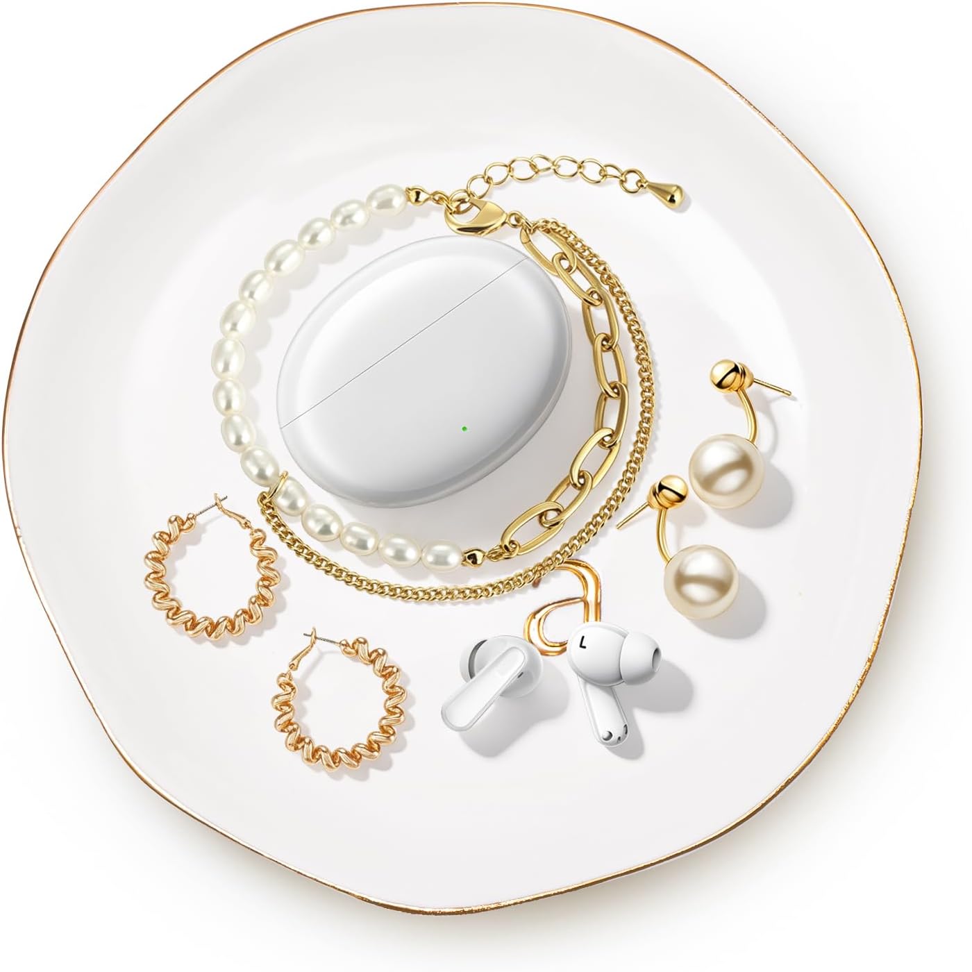Ceramic Jewelry Tray / Gold-a