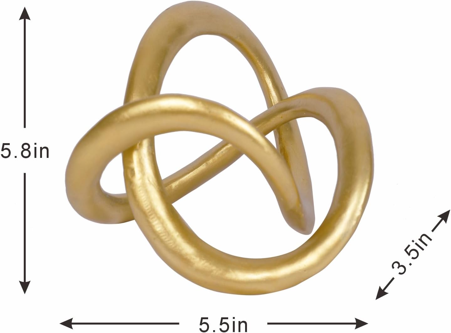 Modern Geometric Sculpture Knot Statue Decor Tabletop Sculpture and Figurines / Round / Gold