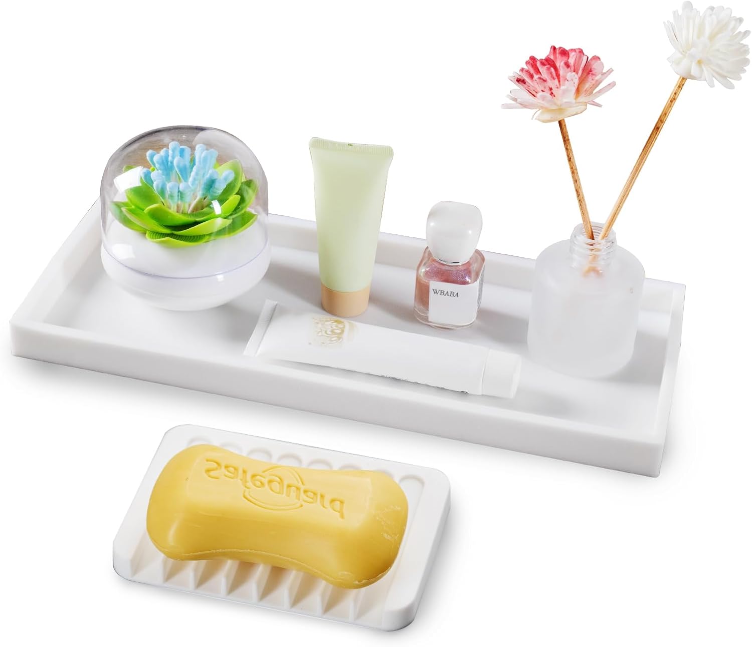 Counter Tray Set / White / 15.7 x 5.9 x 0.9