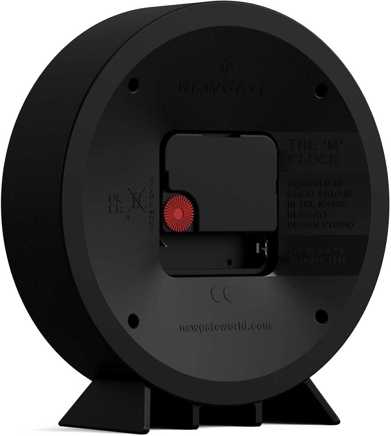 NEWGATE® M Mantel Railway Desk Clock | Modern Round Station Clock Design | Black | Contemporary Style for Desk, Table