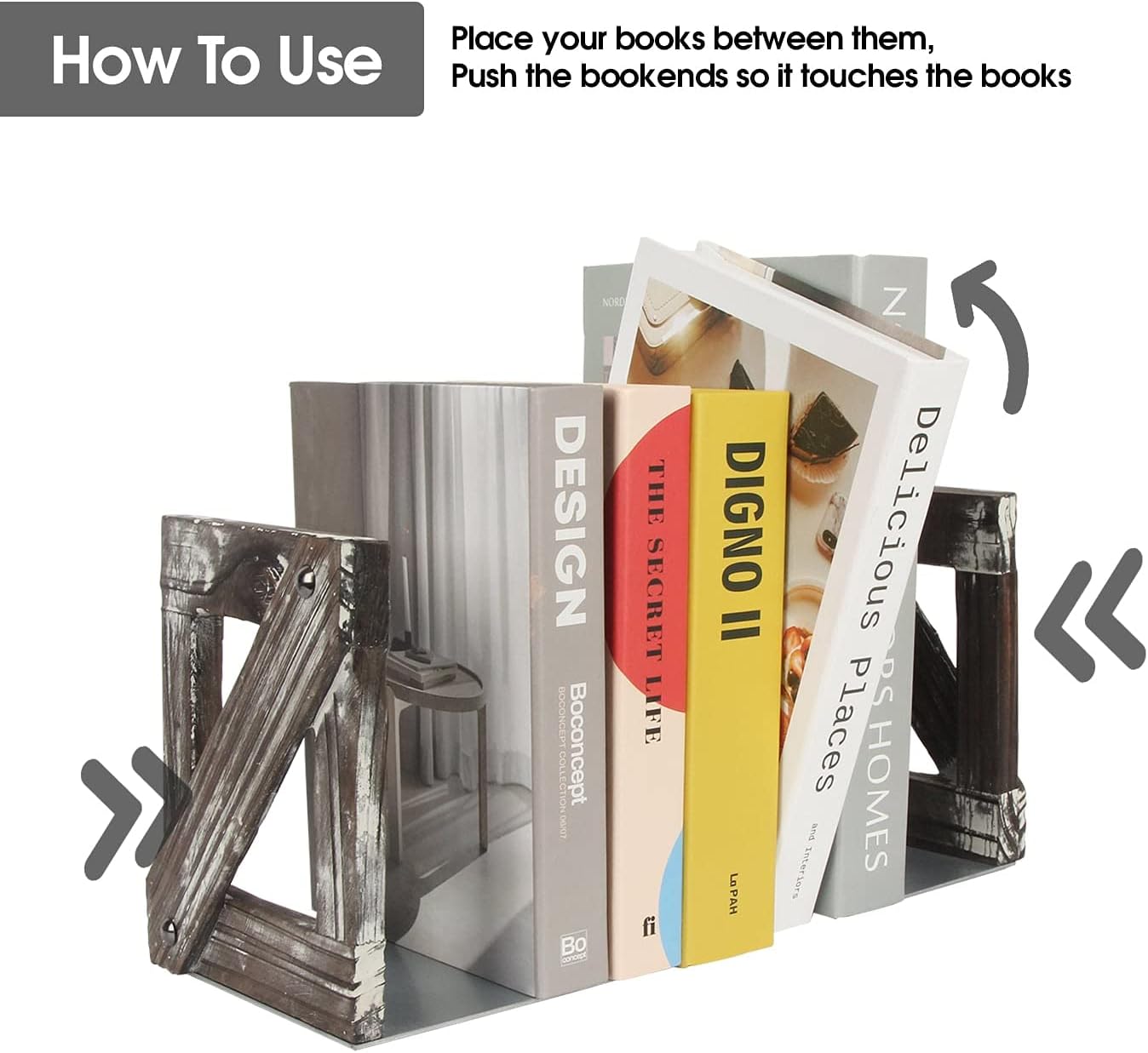 Rustic Bookends 1 Pair / Rustic Wood