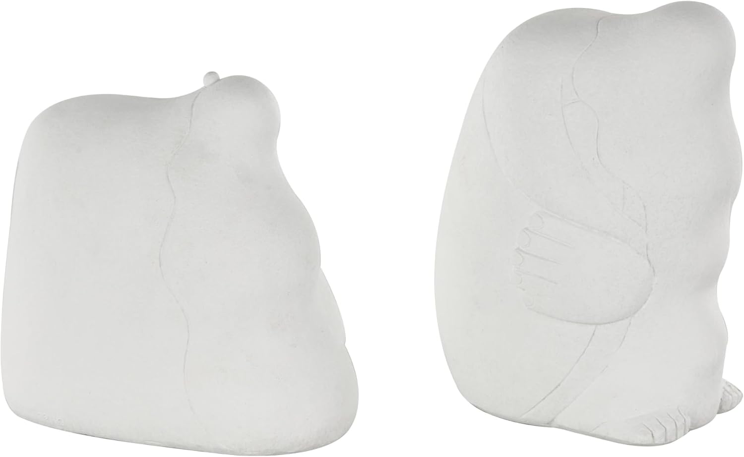 Resin People Decorative Sculpture Abstract Home Decor Statues / White / 8", 7"H / Set of 2