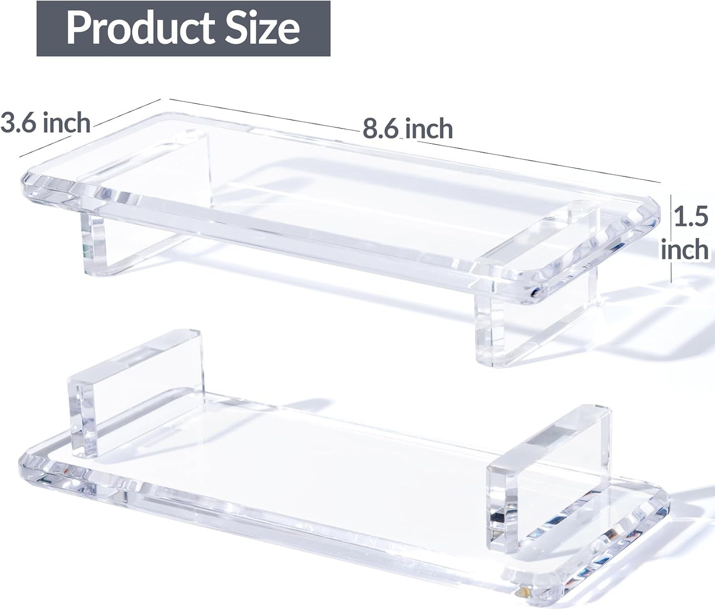 Acrylic Bathroom Counter Tray / 8.6 x 3.6 x 1.5 / Small