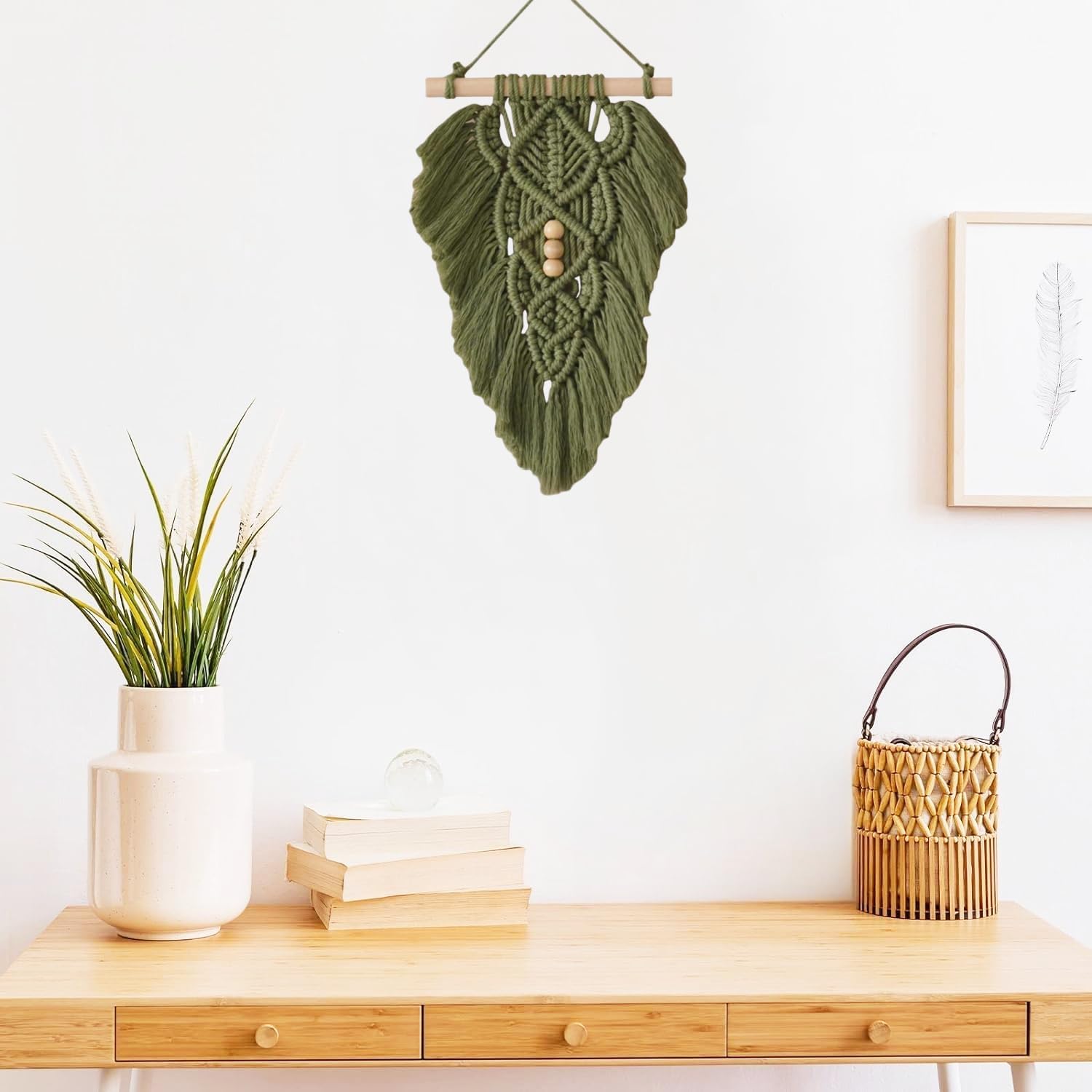 Woven Leaf Tapestry / Green