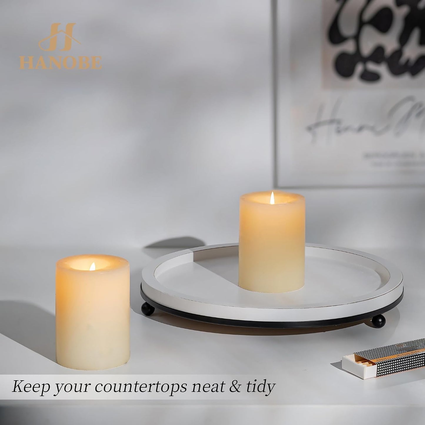 Decorative Tray / Round Ottoman Trays / White-2