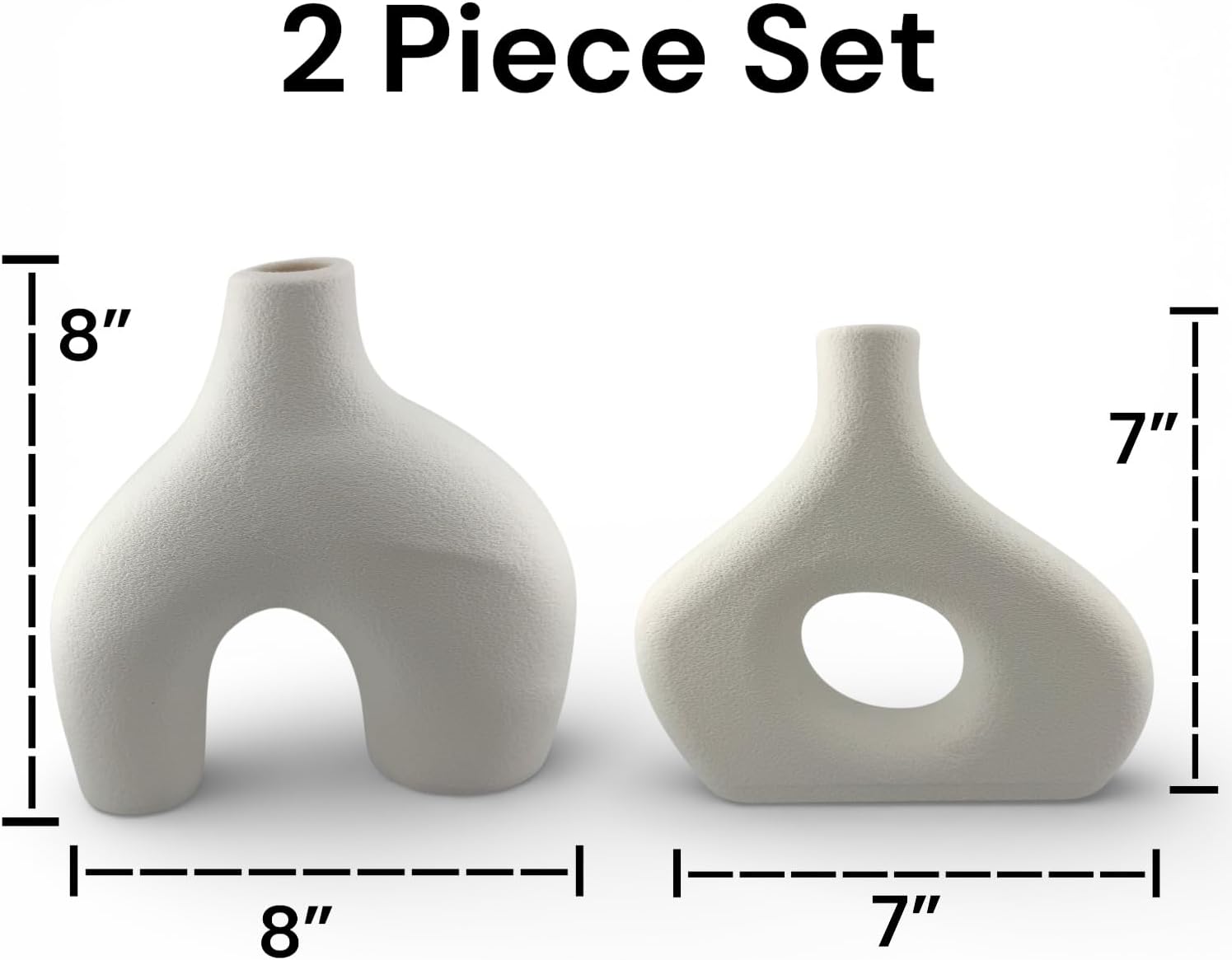 Plastic Planter Vase / White / Set of 2