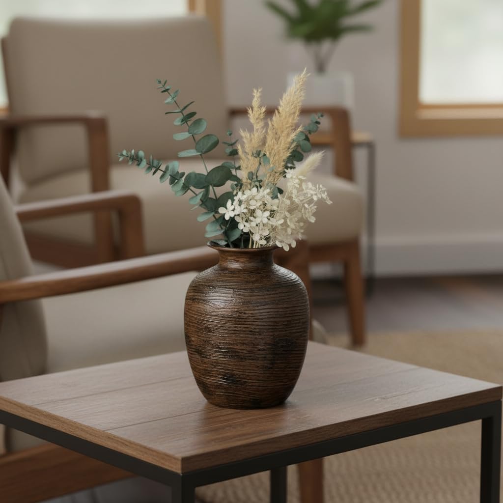 Farmhouse Vases Home Decor / Dark Brown / 7 Inch