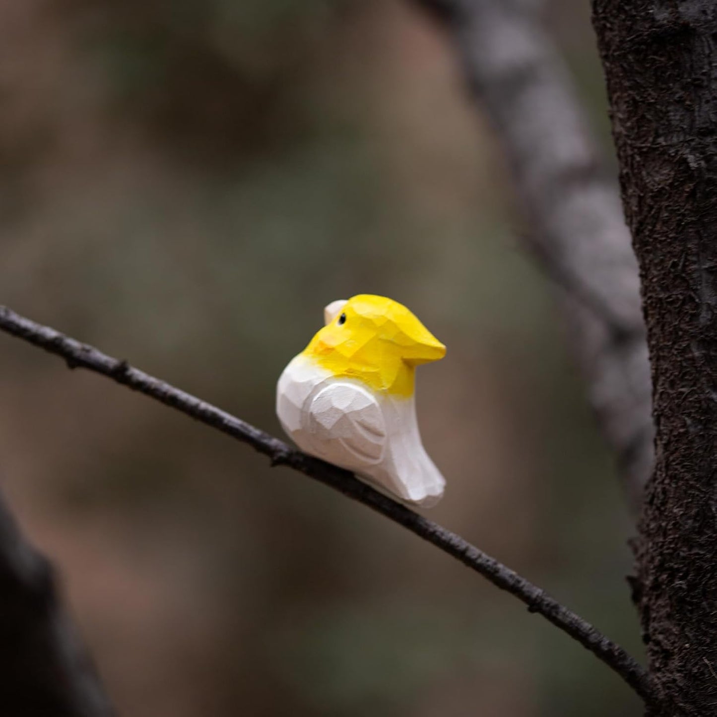 1 Pair Handmade Wooden Cockatiel Figurines